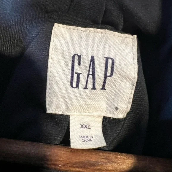 GAP Women Navy Blue Lambskin Leather Field Jacket XXL PLUS pockets - Picture 3 of 5